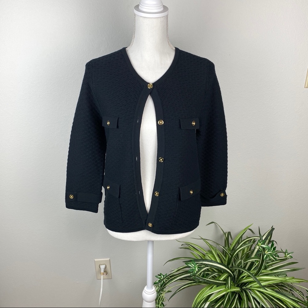 Jones New York Black Button-Up Cardigan Size Small Petite NWOT - Picture 2 of 11